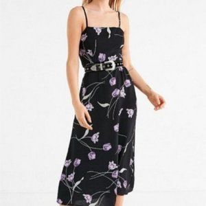 Black Floral Midi Dress